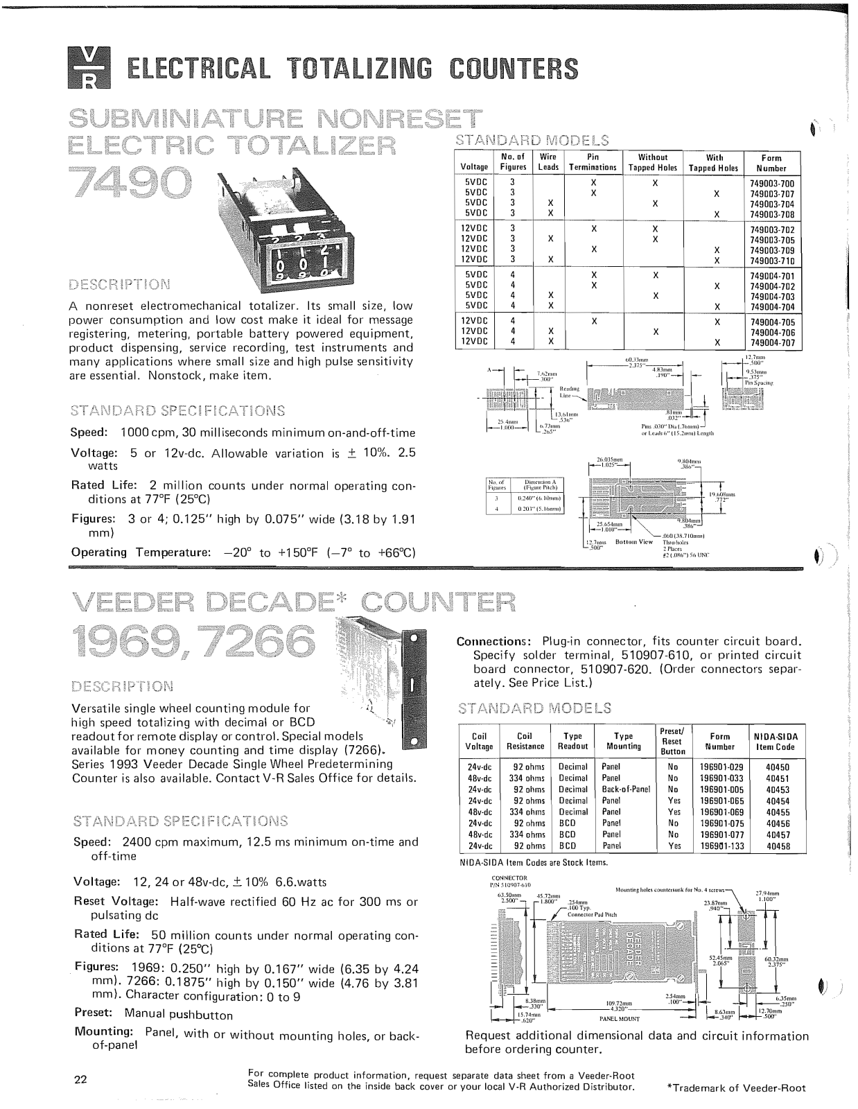 Danaher Controls 1969, 7266 Data Sheet