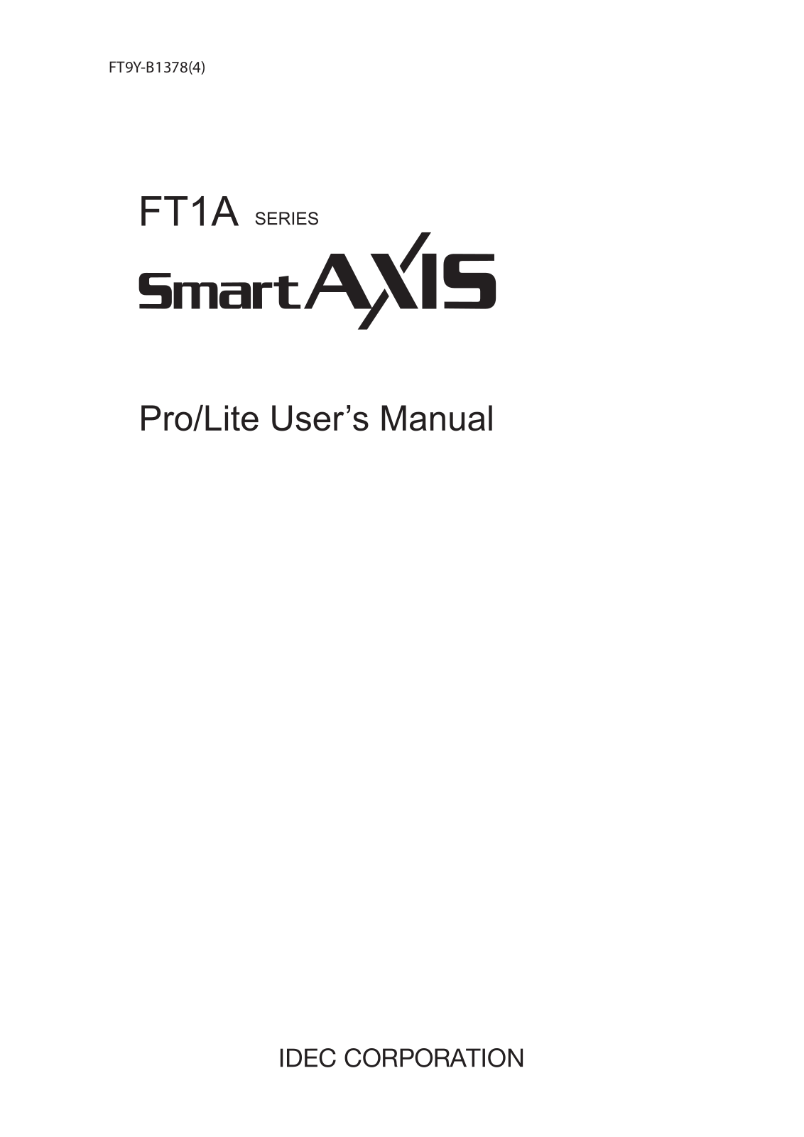 IDEC FT1A Series Users Manual