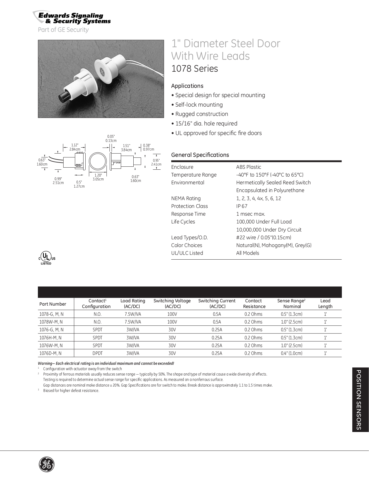 Edwards Signaling 1078 Series Catalog Page