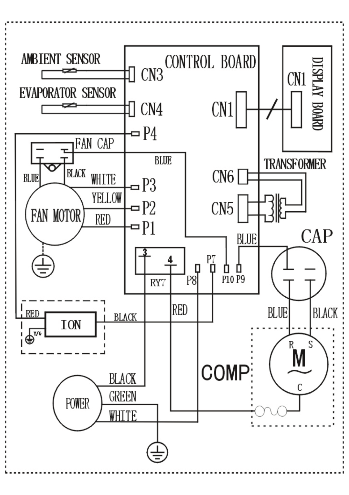 Frigidaire FFRA2822R2, FFRA2922Q2, FFRE2233Q2, FFRE2533Q2, FFRH2522Q2 Wiring diagram