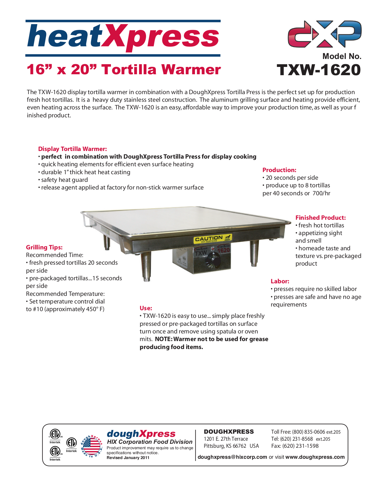 HIX TXW-1620 User Manual