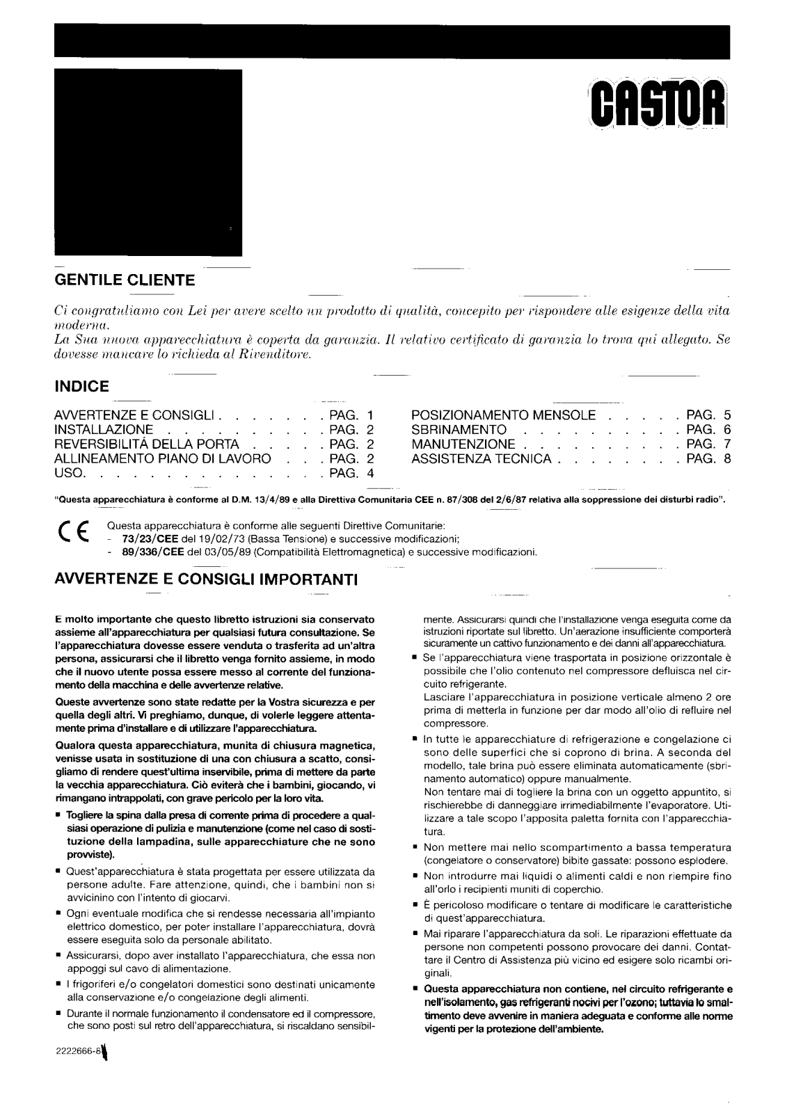 Castor CFT170 Instructions Manual