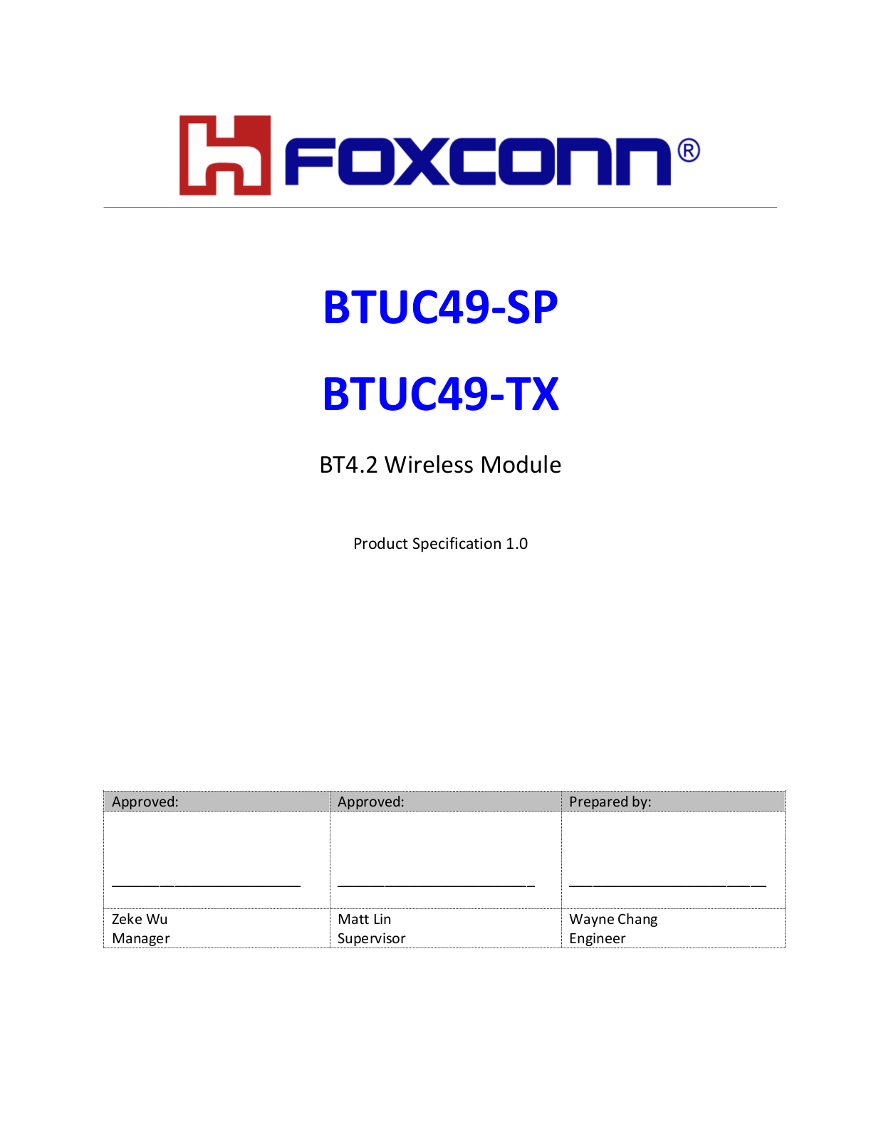 Hon Hai Precision Industry BTUC49 Users manual