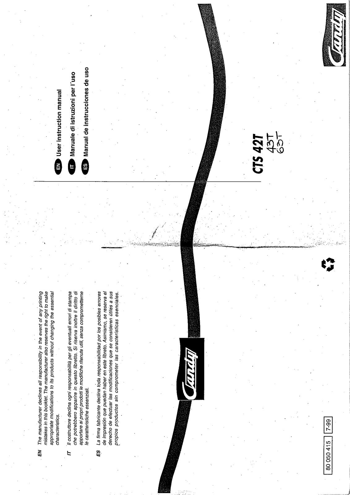 Candy CTS 63 T User Manual