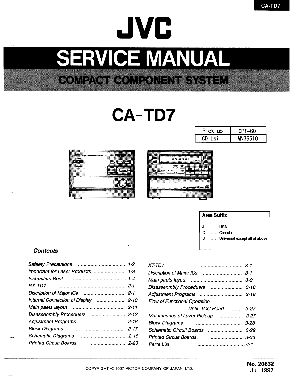 JVC CATD-7 Service manual