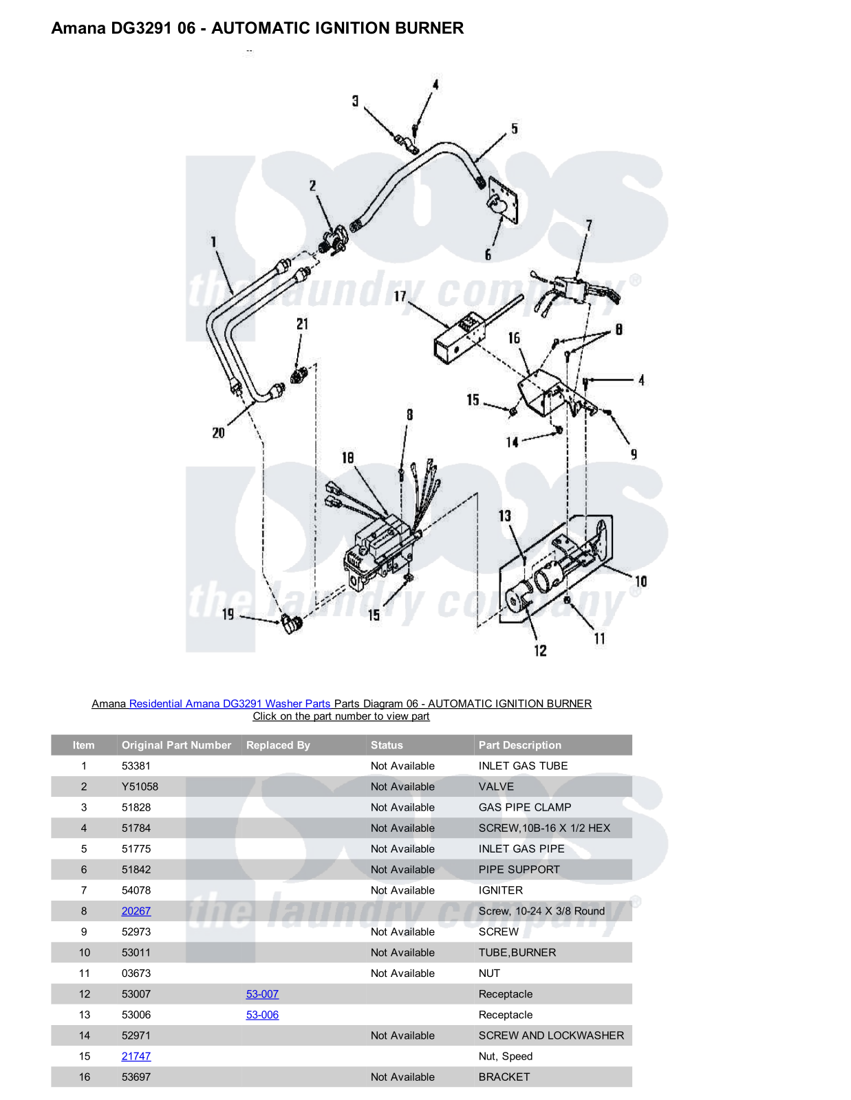 Amana DG3291 Parts Diagram