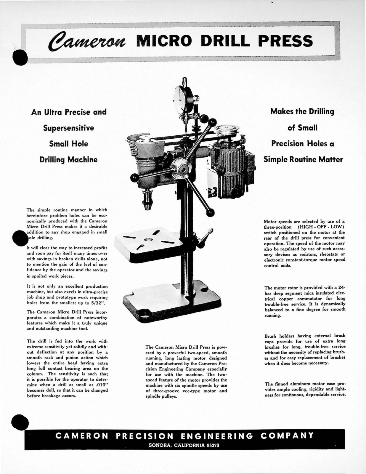 Cameron Precision Engineering Micro Drill Press Drill Presses - ManualMachine.com