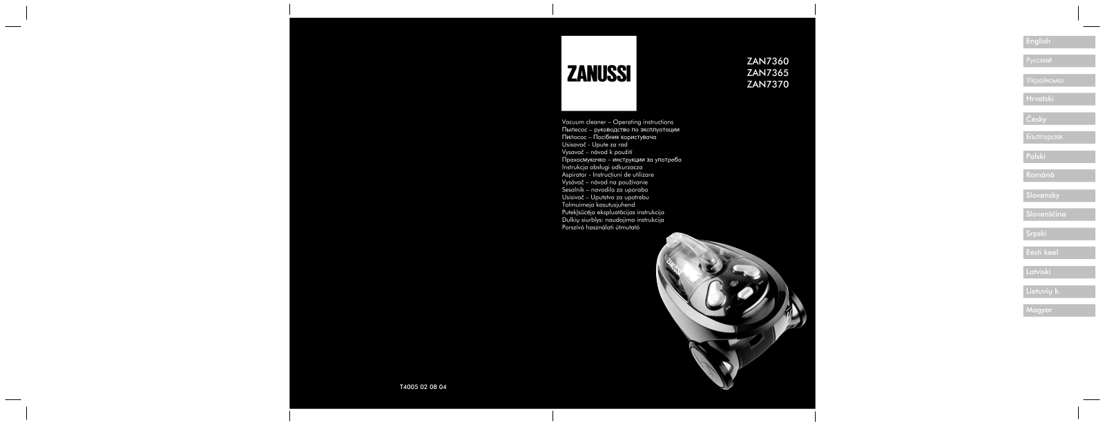 Zanussi ZAN7360, ZAN7370 User Manual