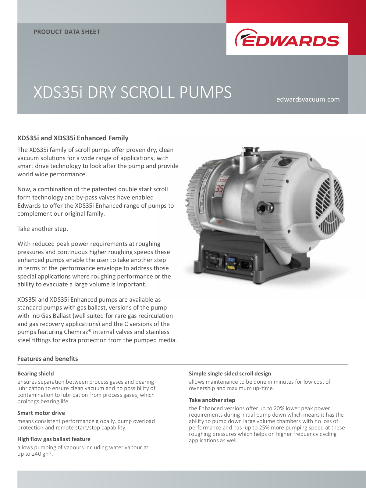 Edwards XDS35iC, XDS35i, XDS35i-NGB, XDS35iE, XDS35iCE Data Sheet