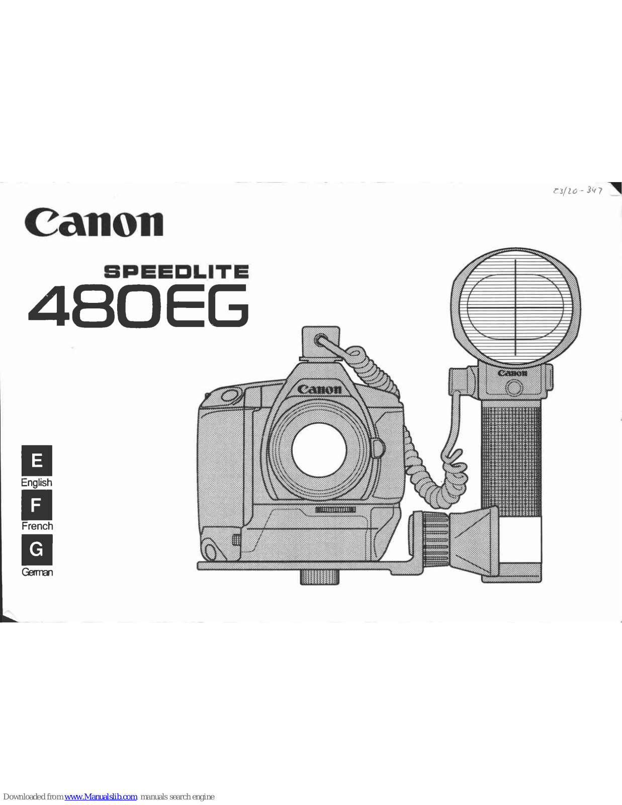 Canon Speedlite 480EG User Manual