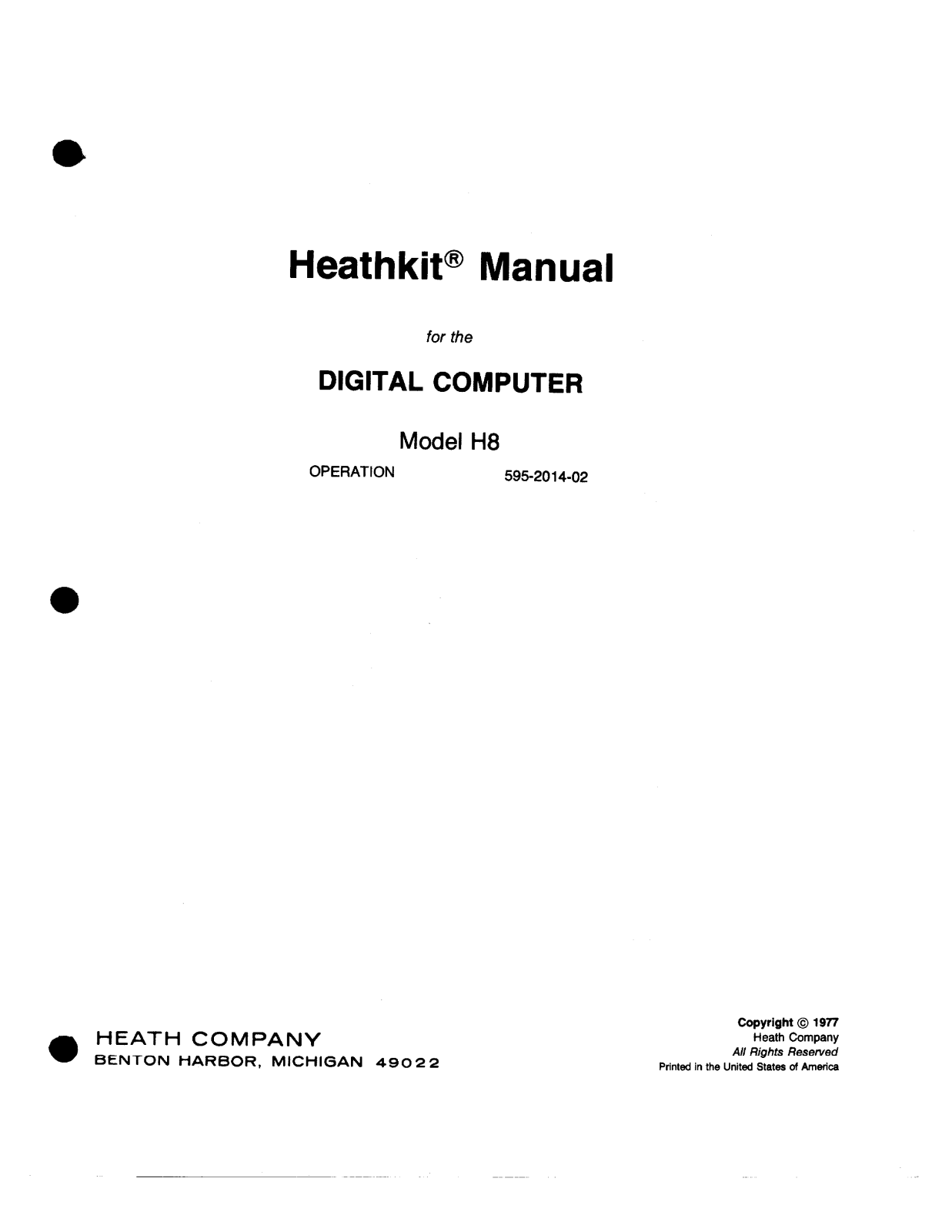 Heathkit H-8 User Manual