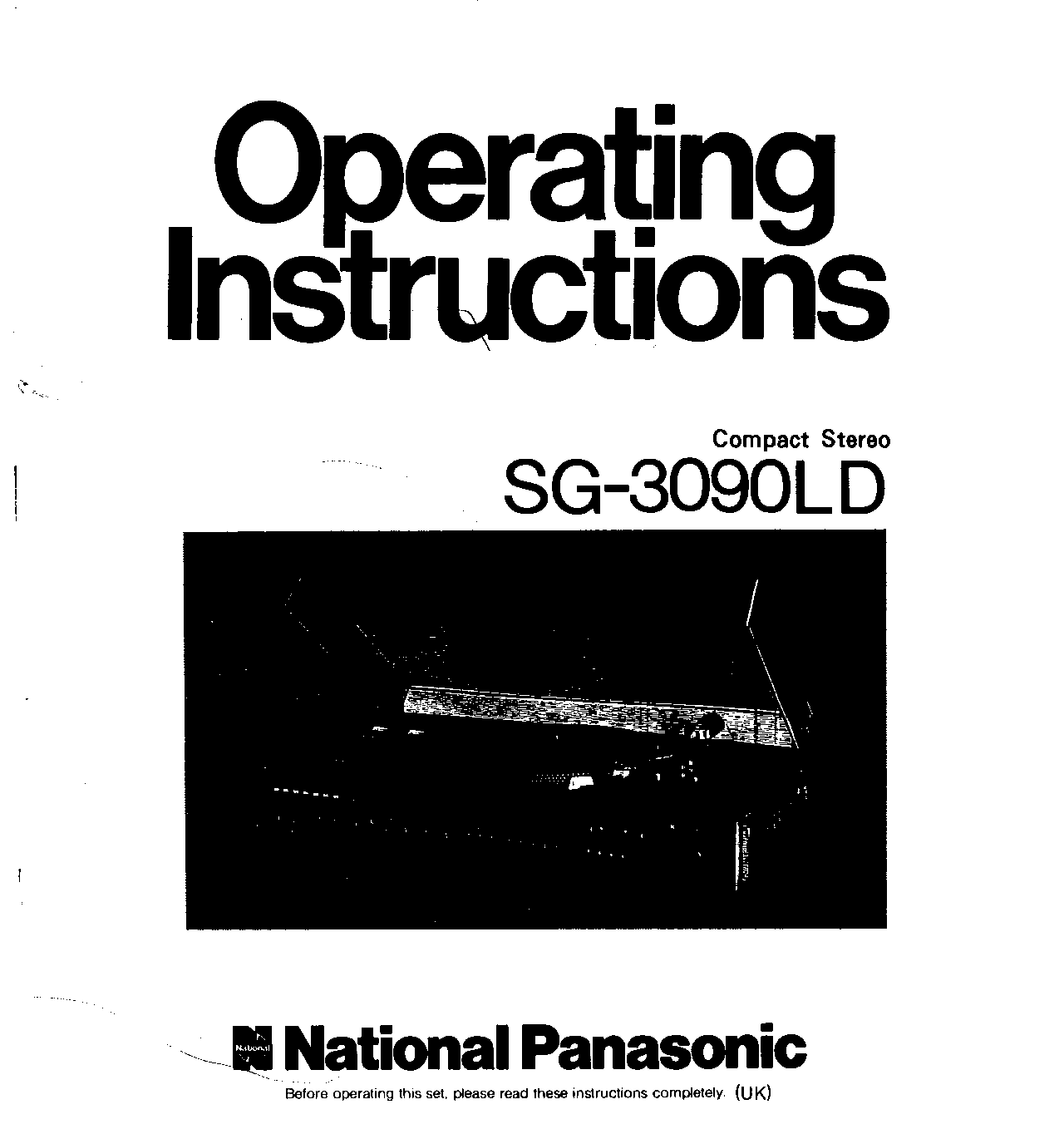 Panasonic SG-3090 User Manual