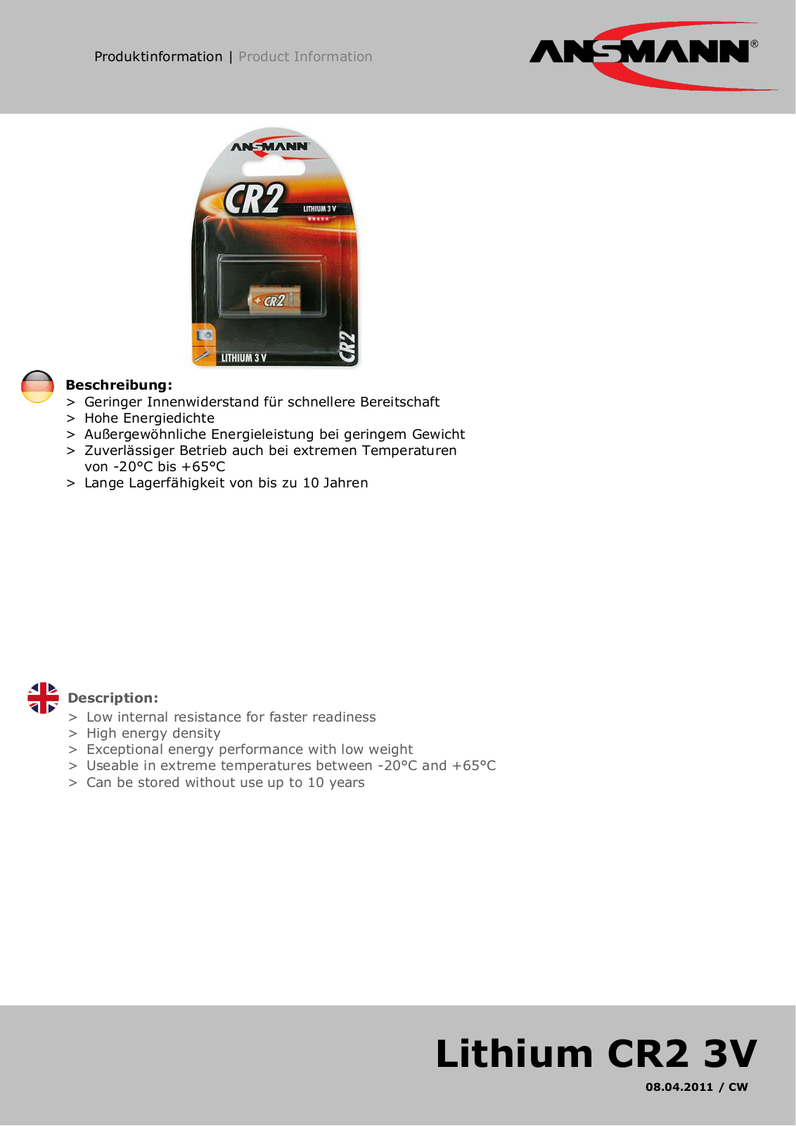 ANSMANN ANS 5020022 Datasheet - ManualMachine.com