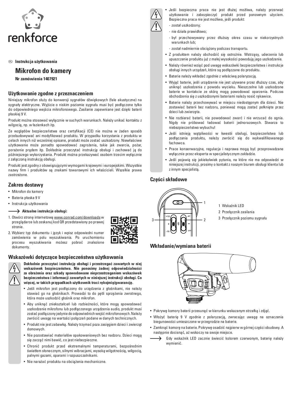 Renkforce 1407921 Operating Instructions