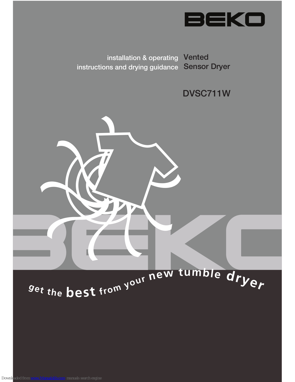 Beko DVSC711W Installation & Operating Instructions Manual