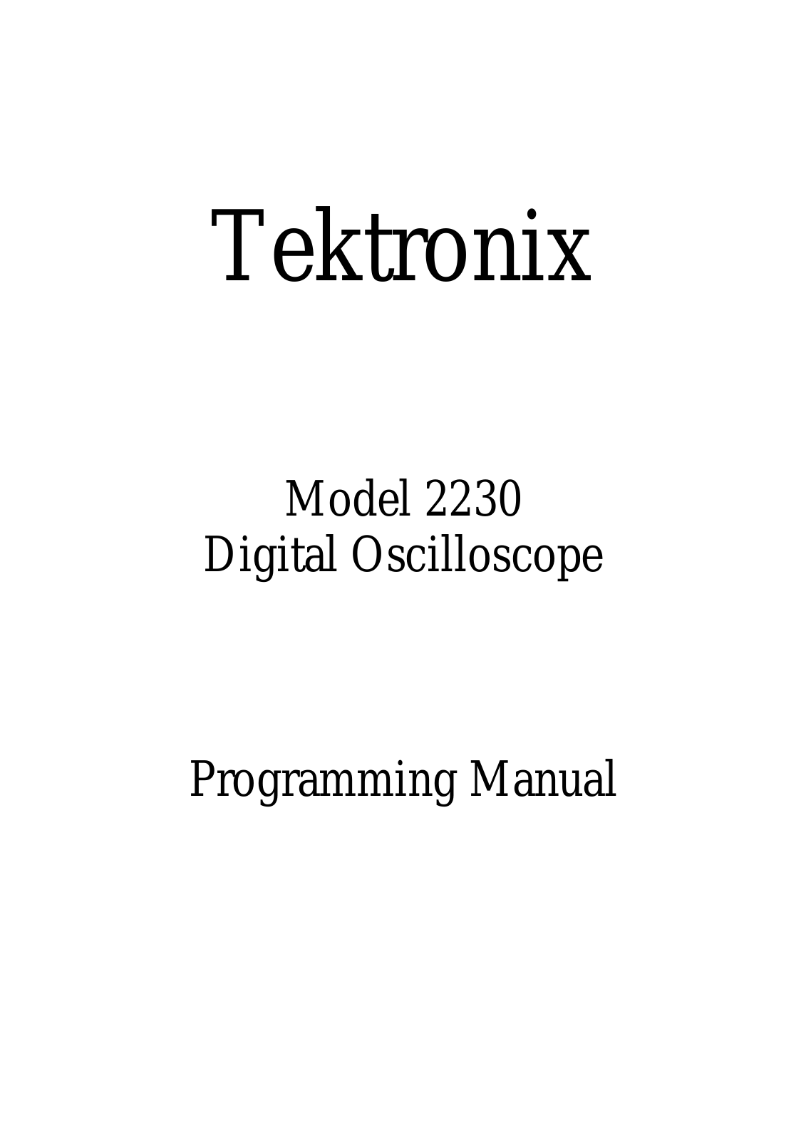 Tektronix 2230 schematic