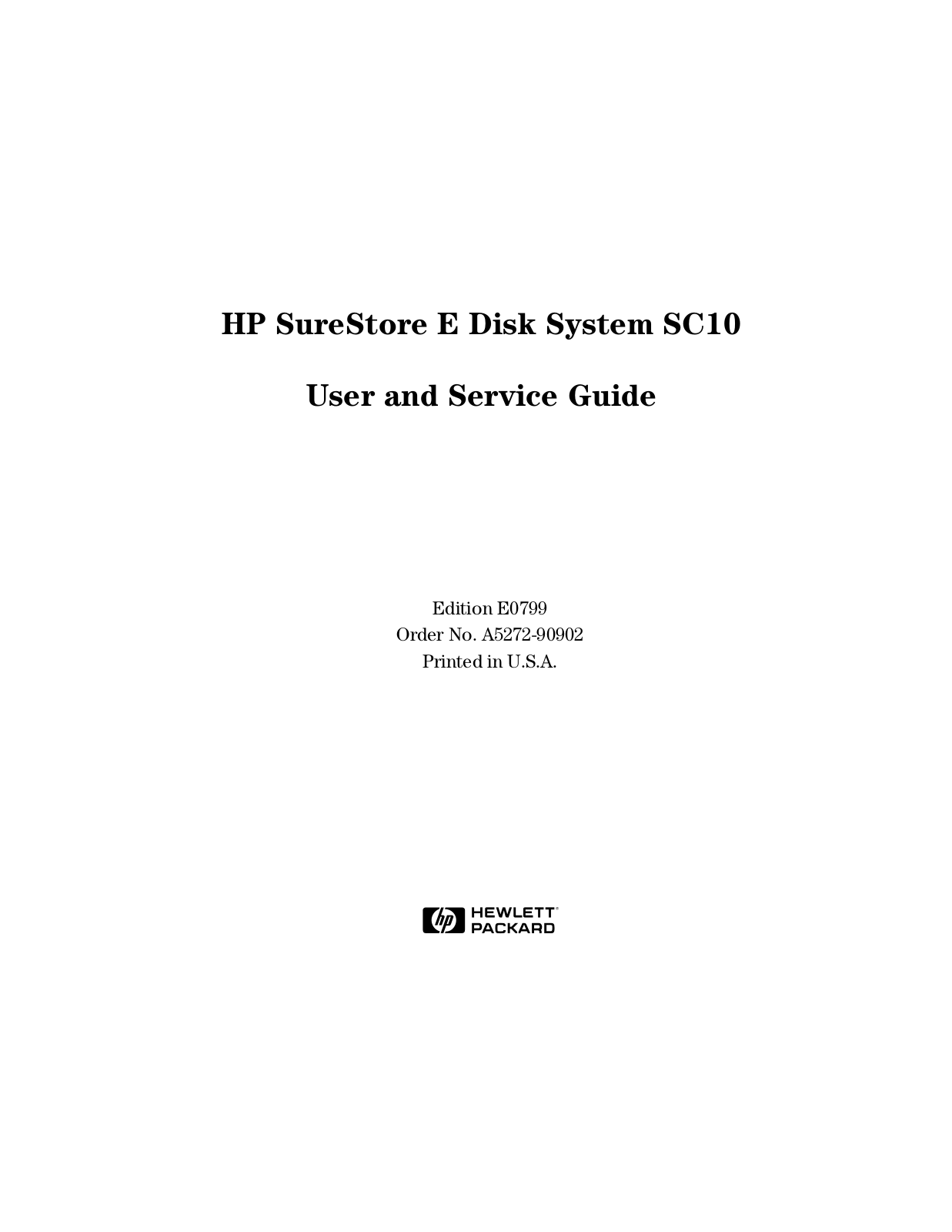 HP SURESTORE XP256 User Manual