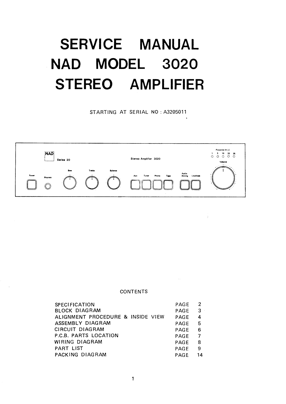 Nad 3020 Service Manual