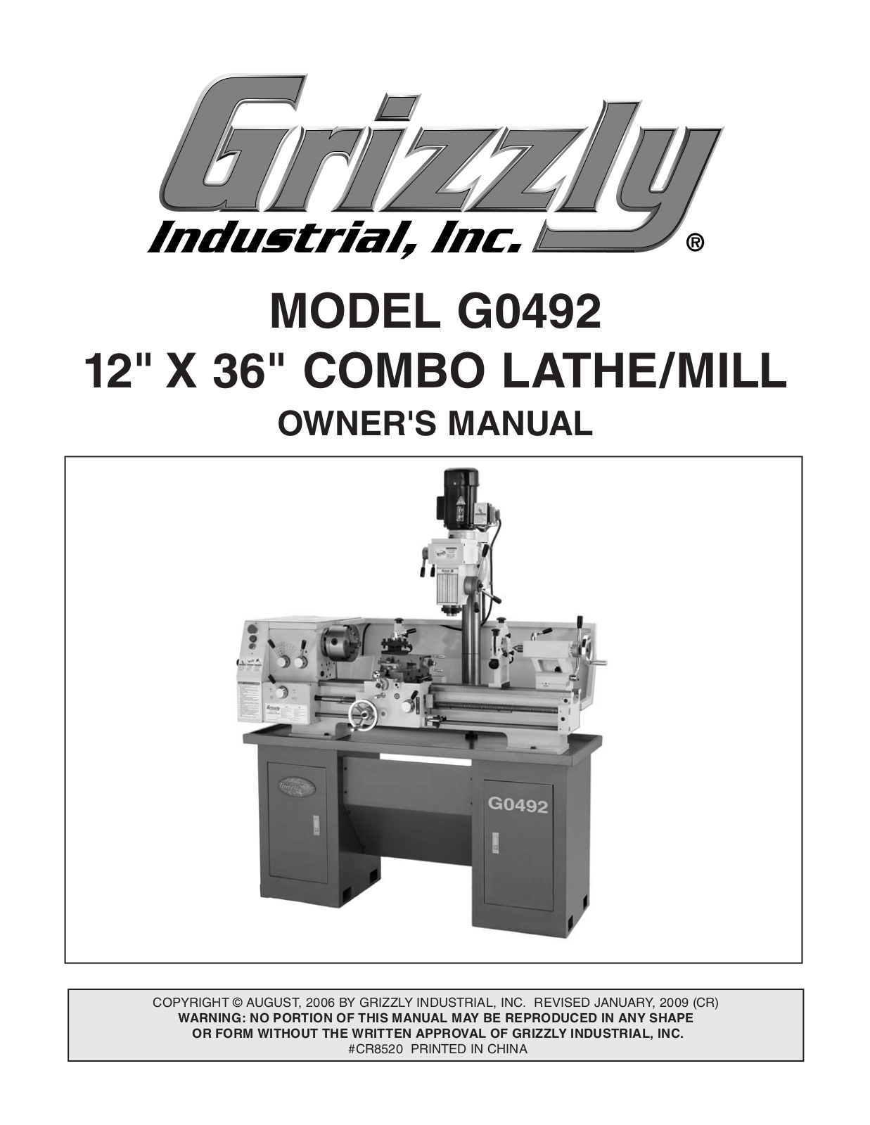 Grizzly G0492 User Manual