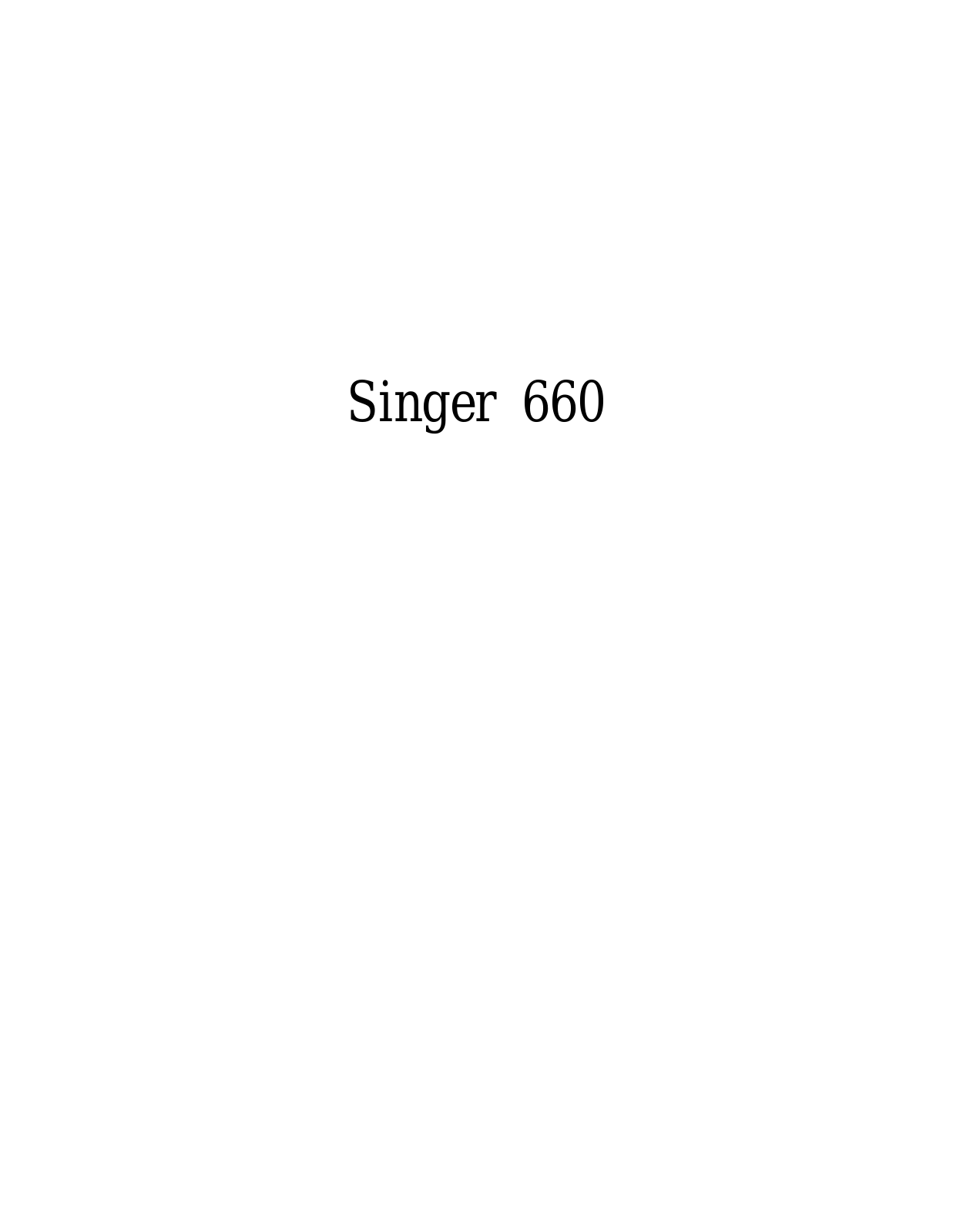 SINGER 660 Parts List
