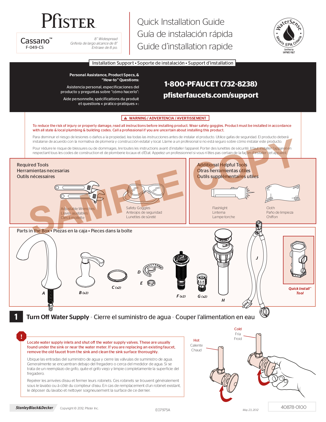 Pfister F-049-CSCC User Manual