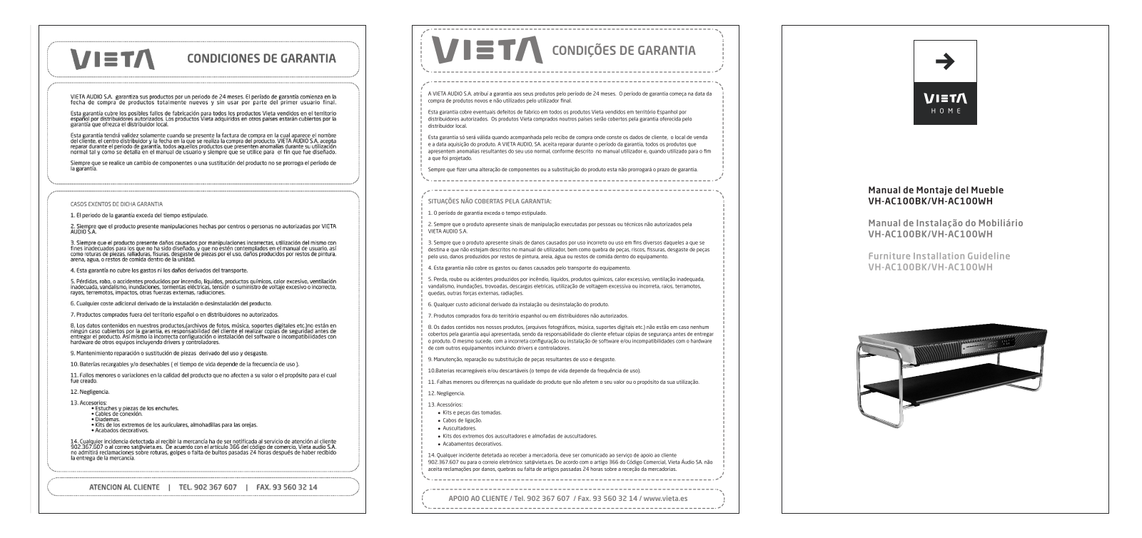 Vieta VHAC100 BK/WH User Manual