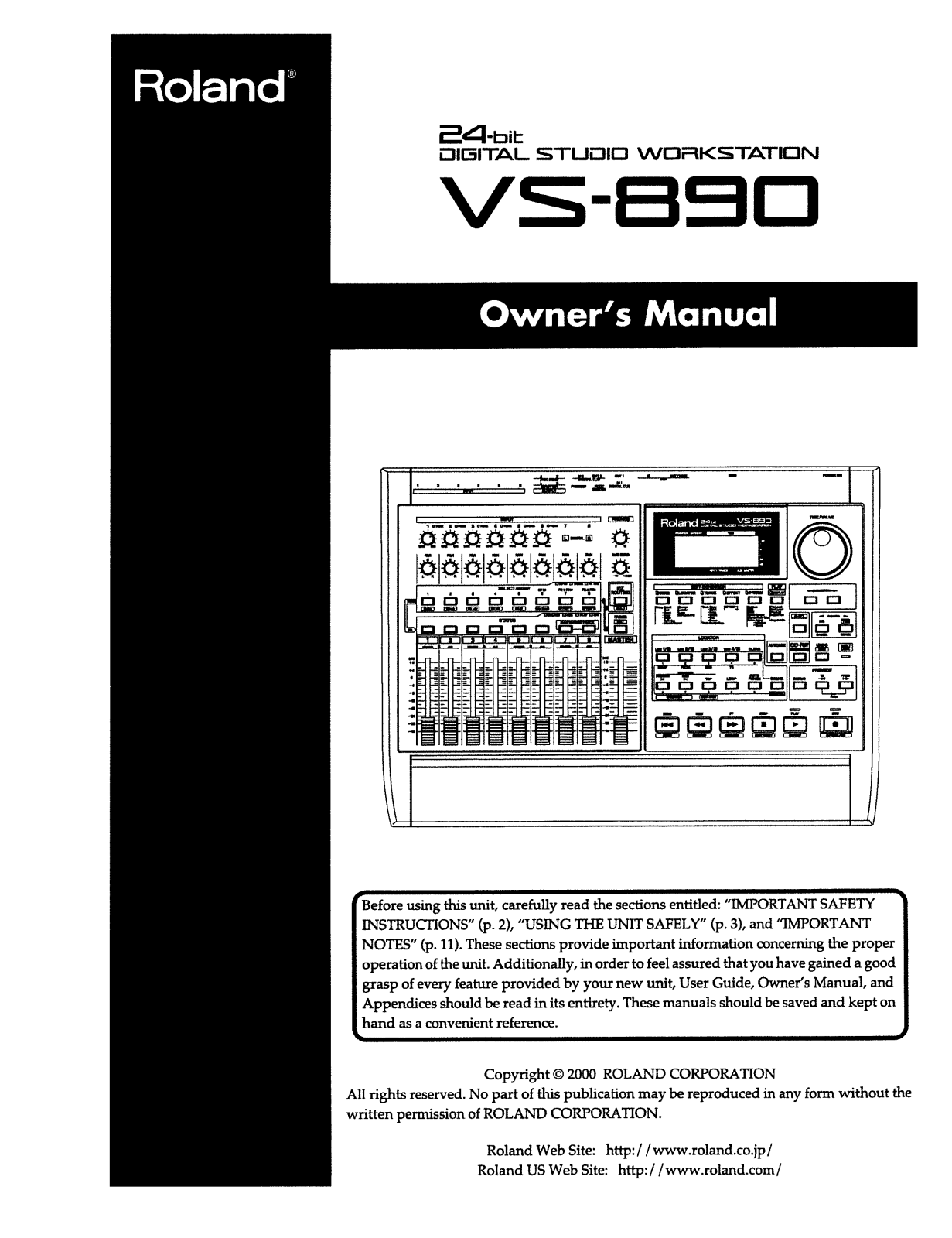 Roland Corporation VS-890 Owner's Manual