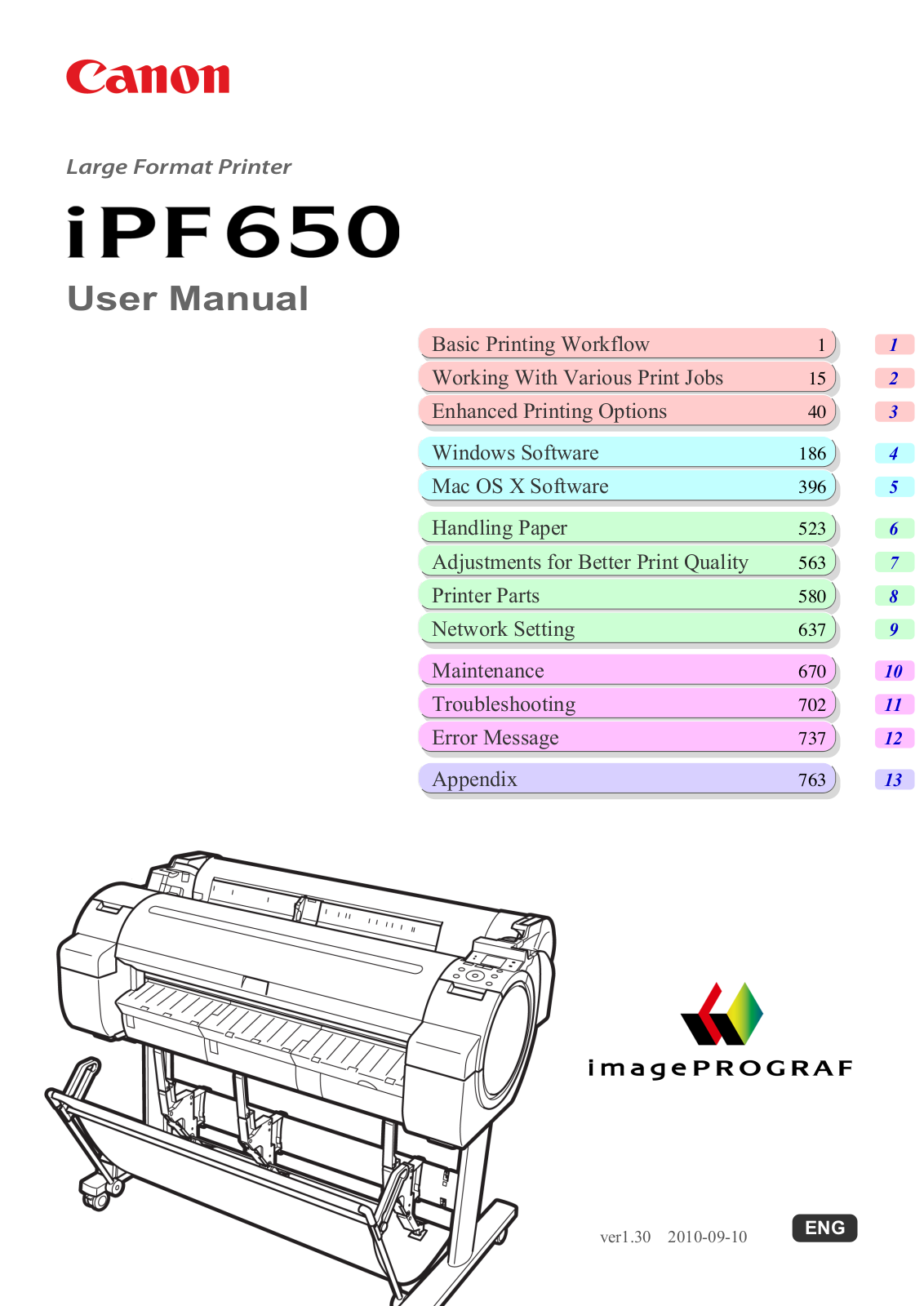 Canon IMAGEPROGRAF IPF650 User Manual