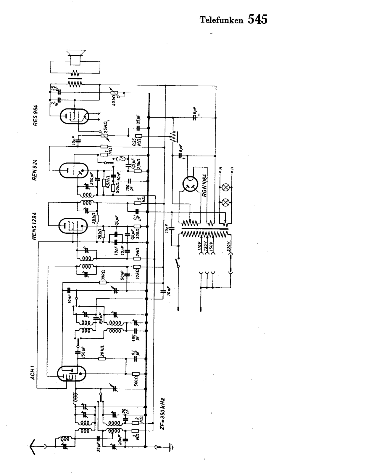 Telefunken 545 Cirquit Diagram