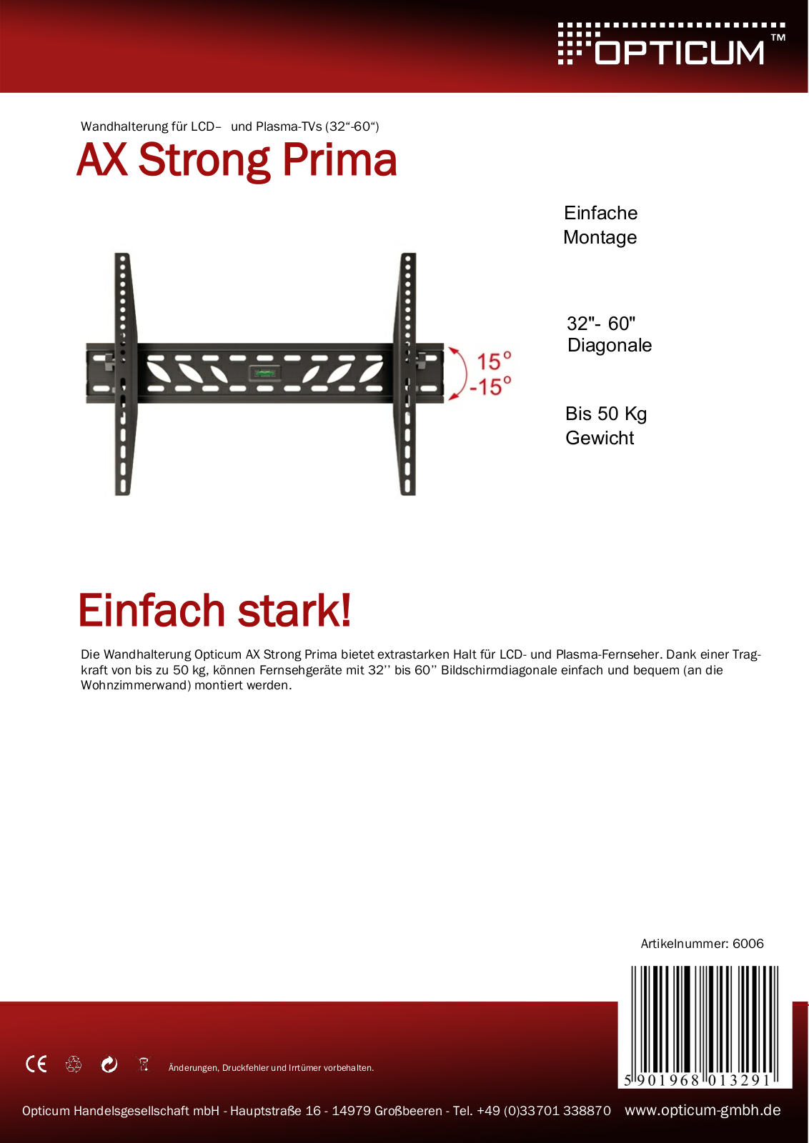 Opticum AX Strong Prima User Manual