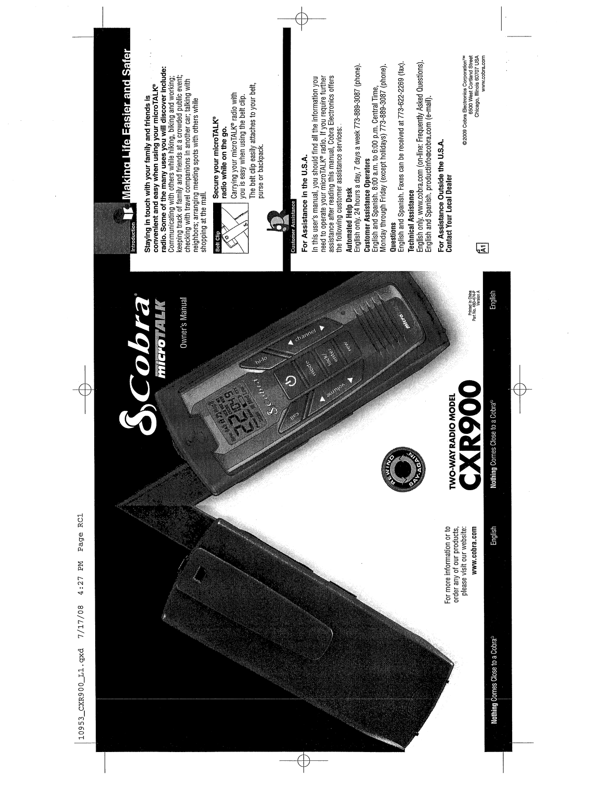 Cobra Electronics CXR900 Users manual