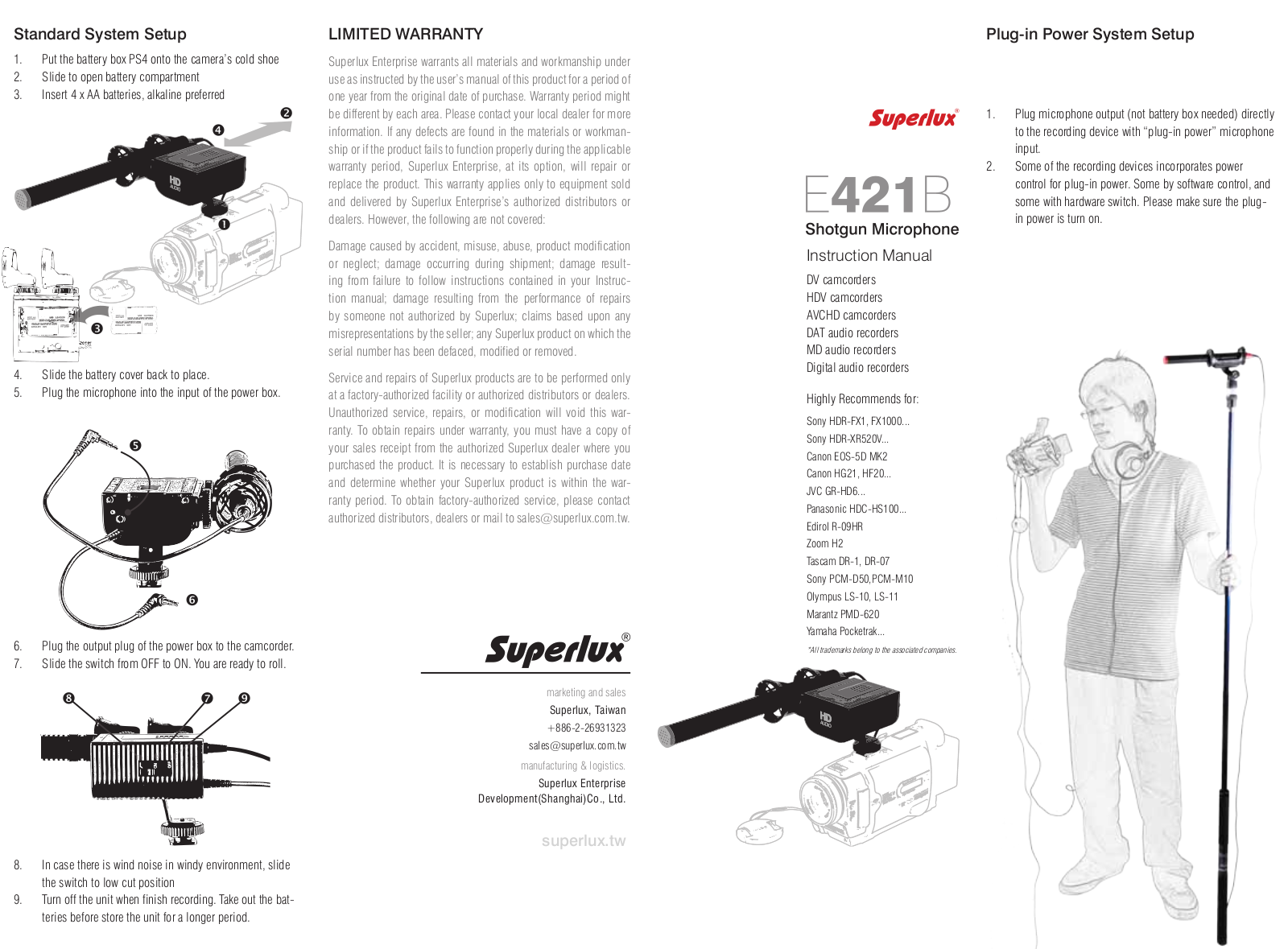 Superlux E421B User Manual