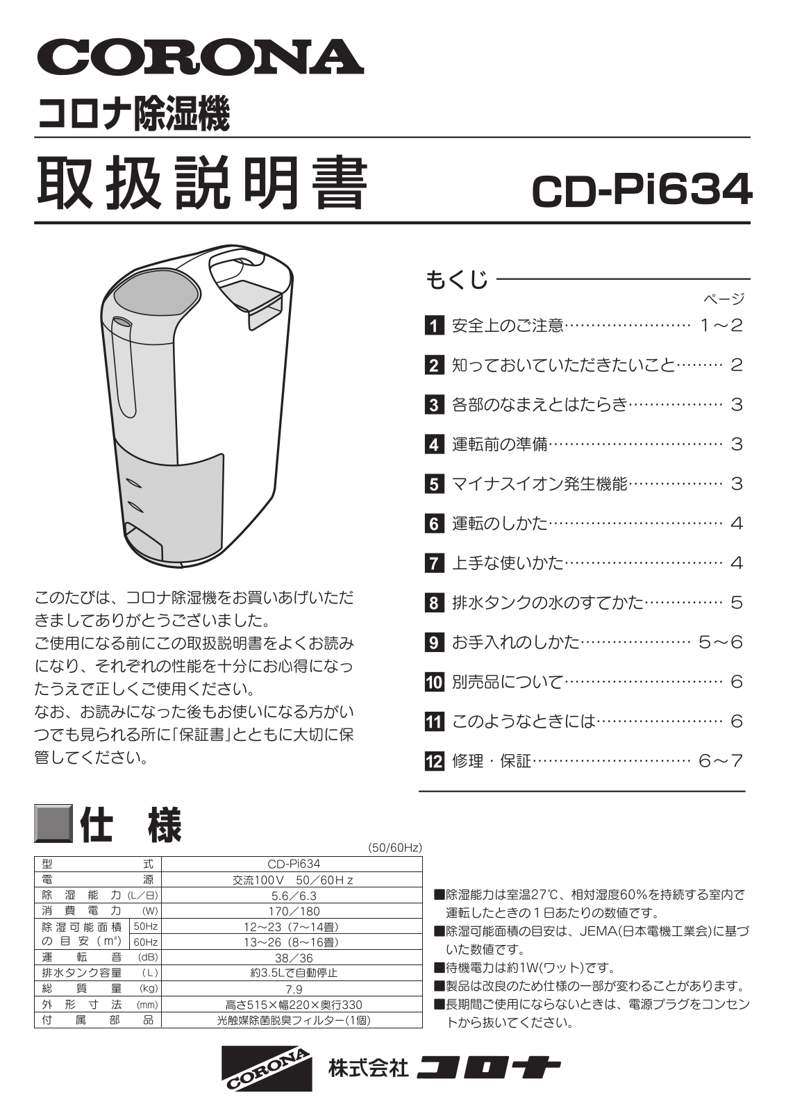 Corona CD-Pi634 User guide