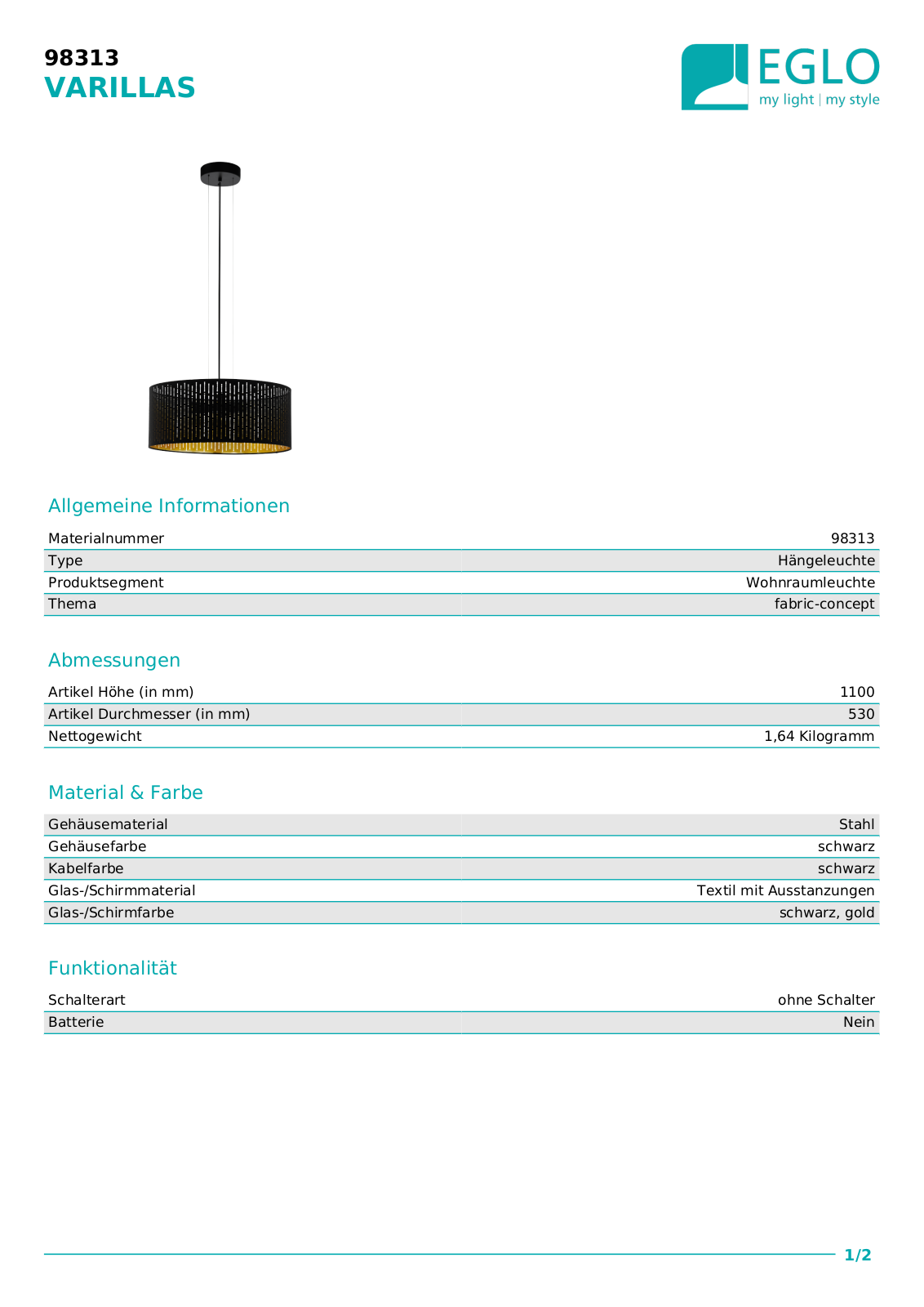 Eglo 98313 Service Manual