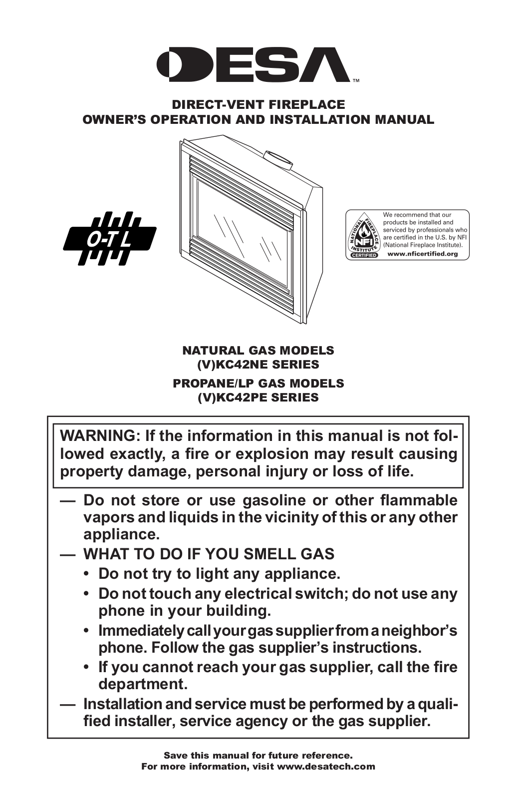 Desa VKC42NE User Manual