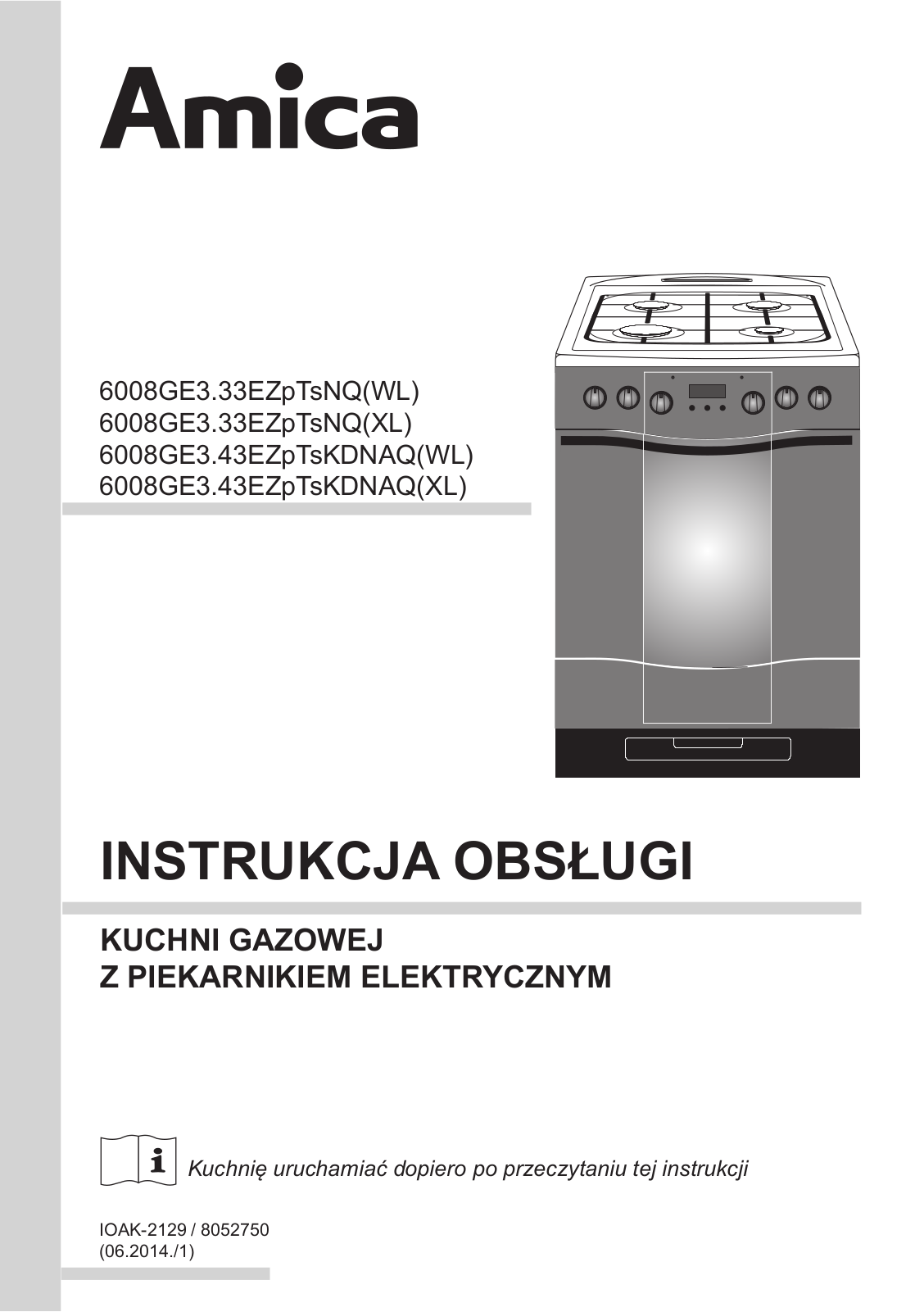 Amica 608GE3.43ZpTsKDNAQXL User Manual