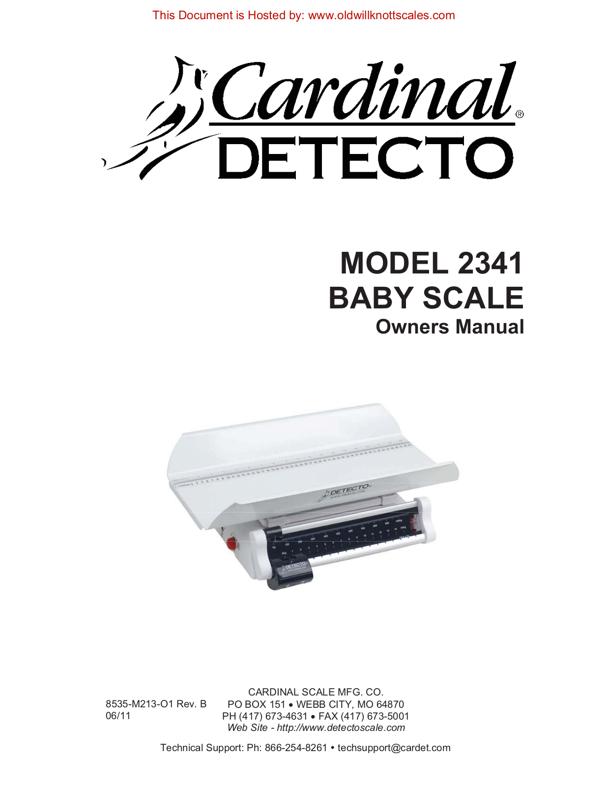 Cardinal Detecto 2341 Owner's Manual