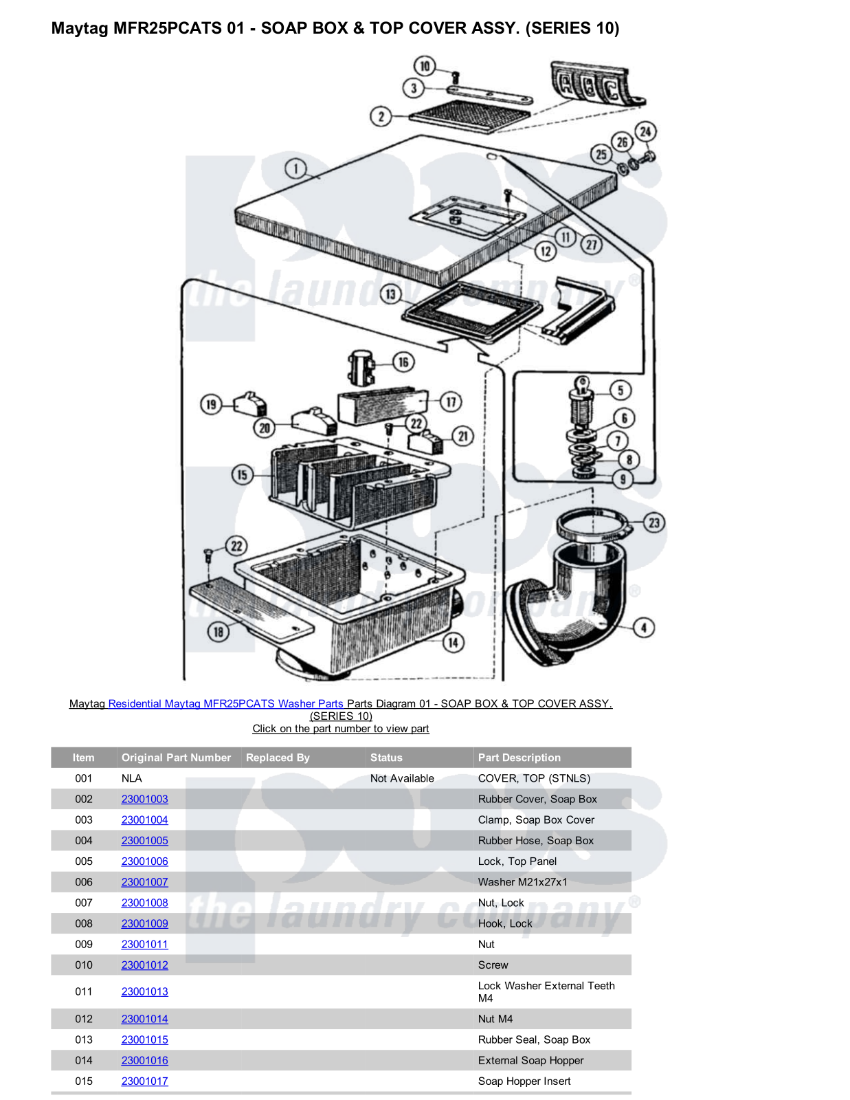 Maytag MFR25PCATS Parts Diagram