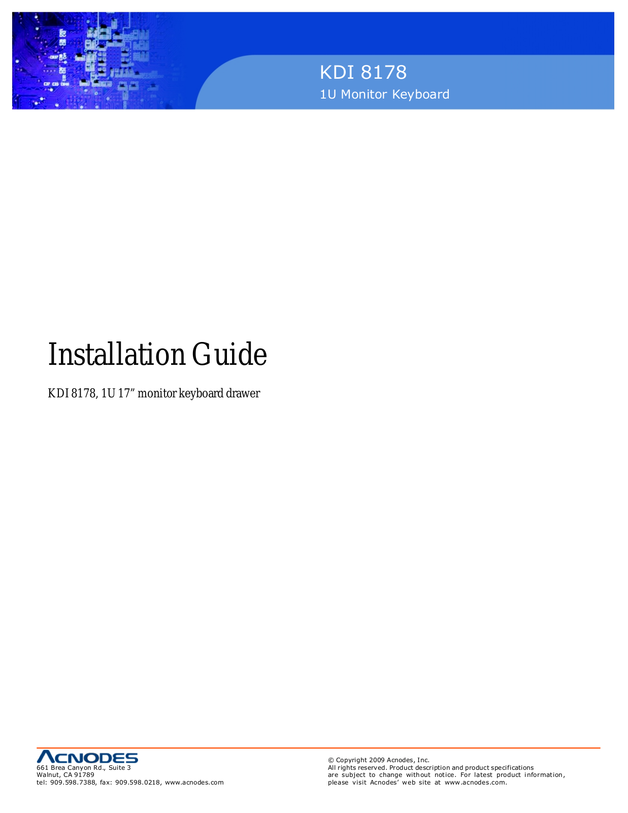 Acnodes KDI 8178 User Manual - ManualMachine.com