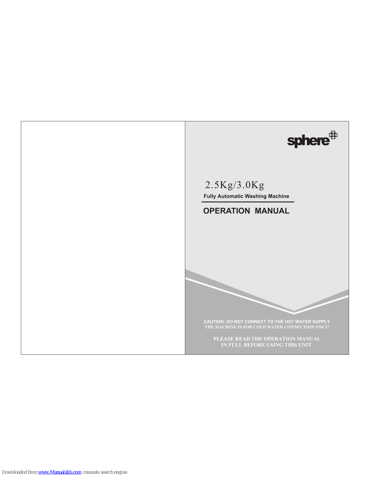 Sphere 2.5Kg, 3.0Kg Operation Manual - ManualMachine.com
