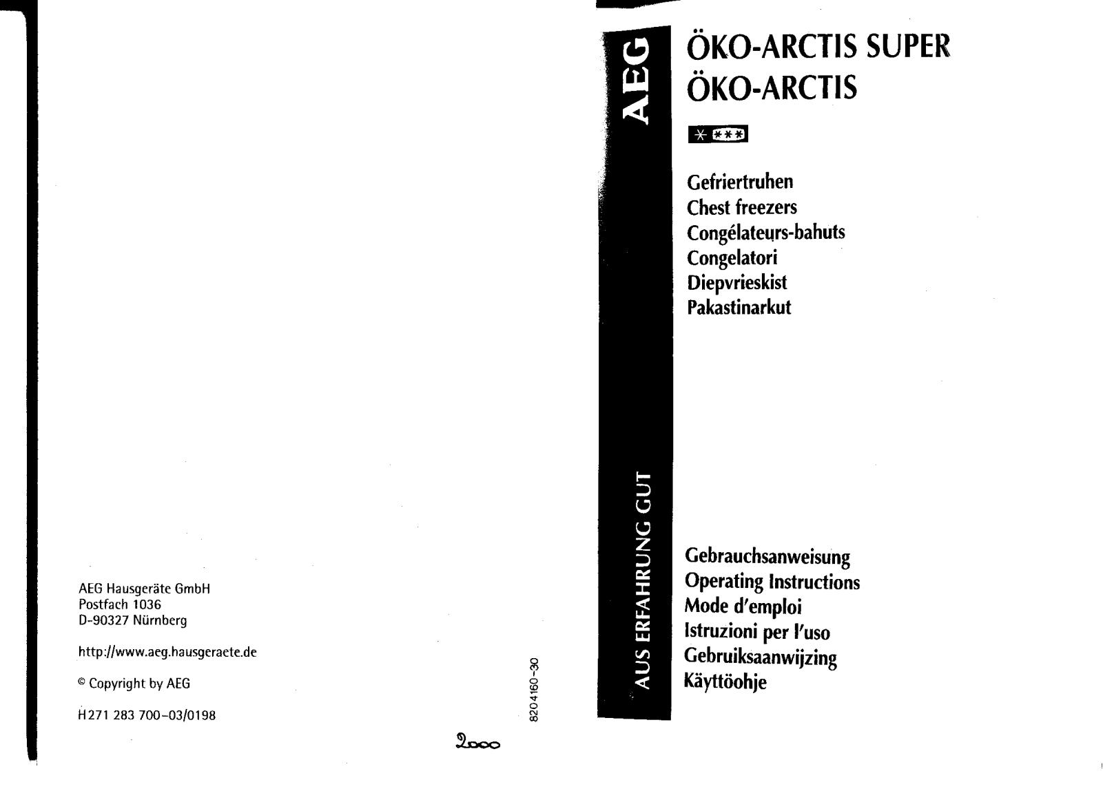 Aeg AS2071-4GT Operating Manual