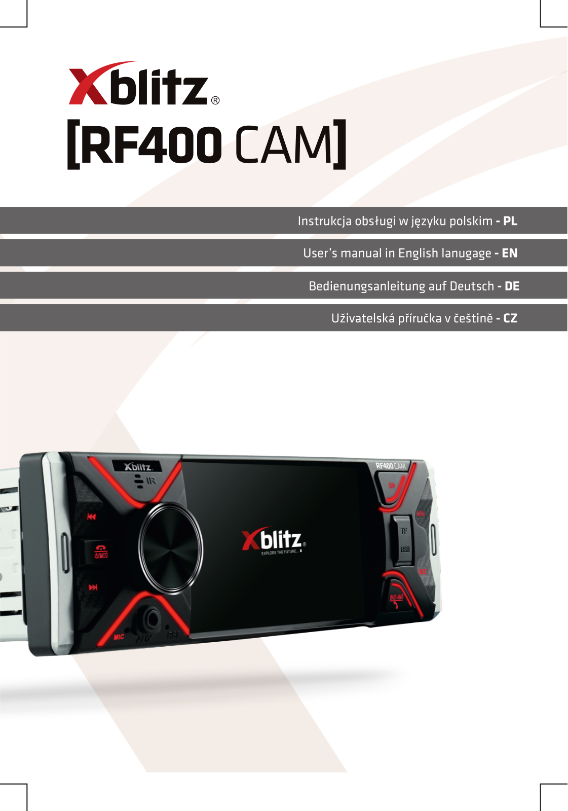 XBLITZ RF400 Cam User guide