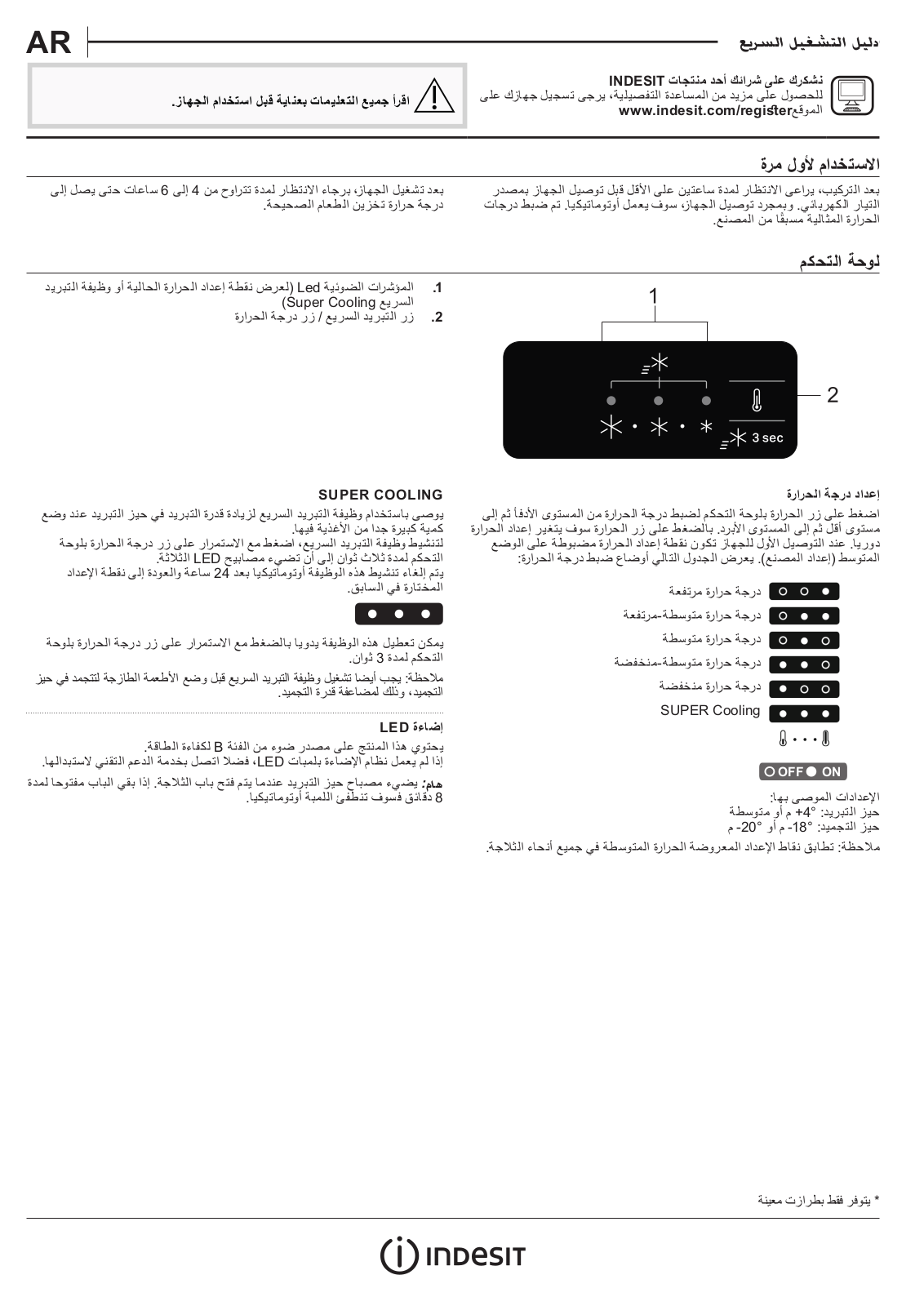 INDESIT LI8 S1E W UK Daily Reference Guide