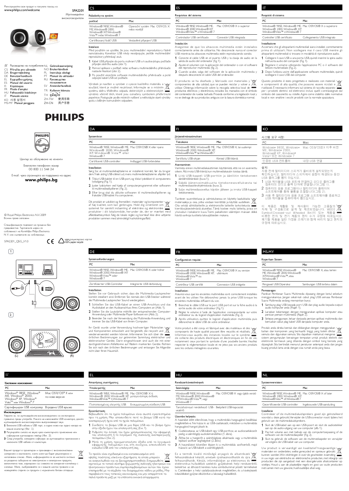 PHILIPS SPA2201 User Manual