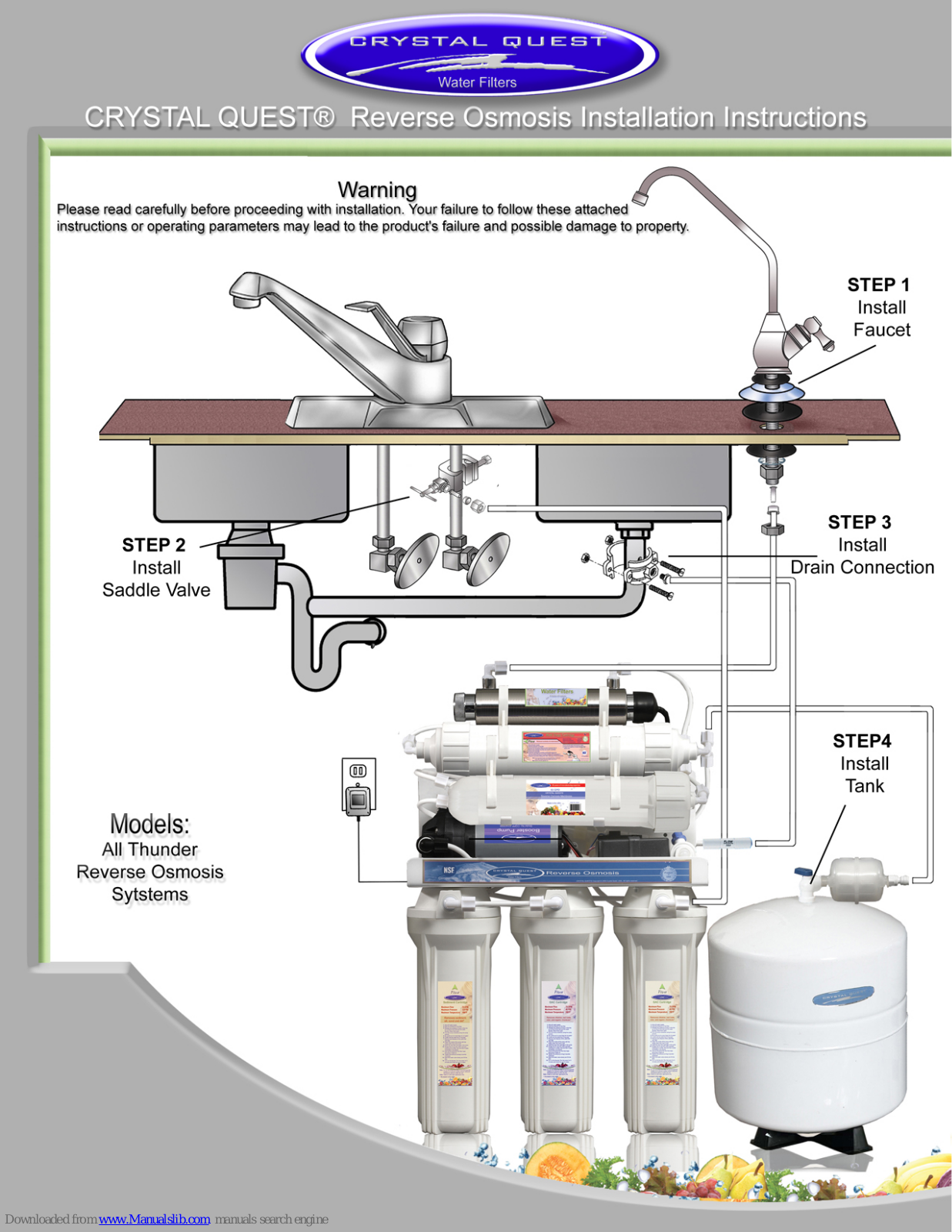 Crystal Quest Thunder Series Installation Instructions Manual - ManualMachine.com