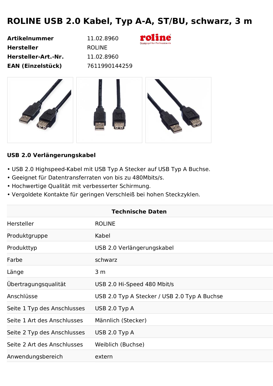 ROLINE 11028960 Datasheet - ManualMachine.com