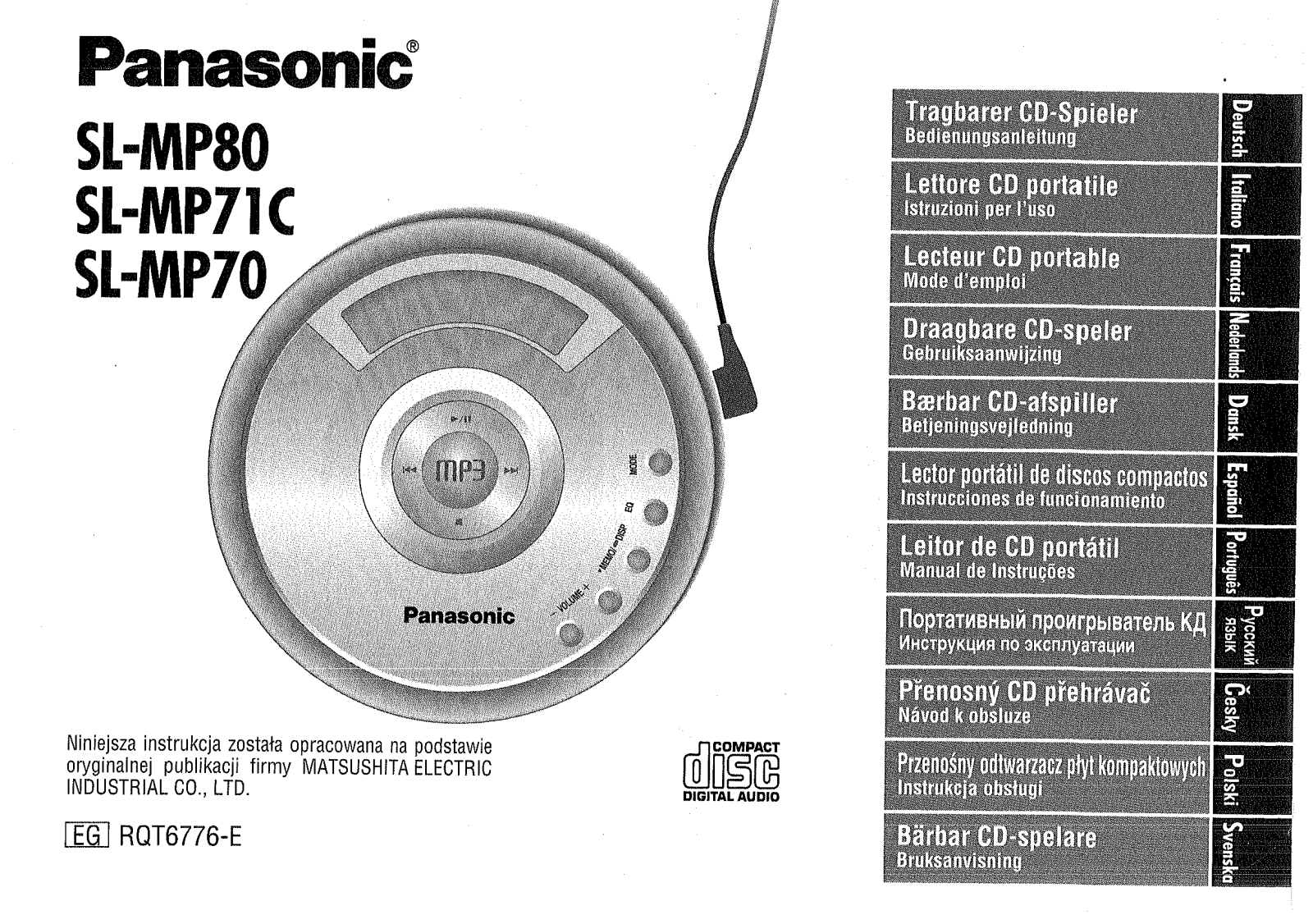 PANASONIC SL-MP70EG, SL-MP80EG User Manual