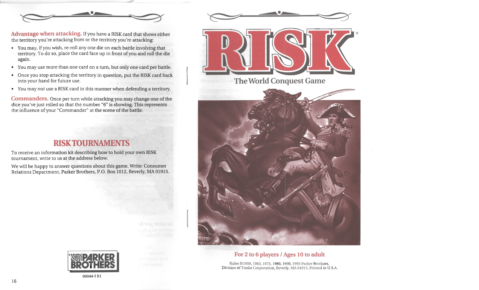 HASBRO Risk 1993 User Manual