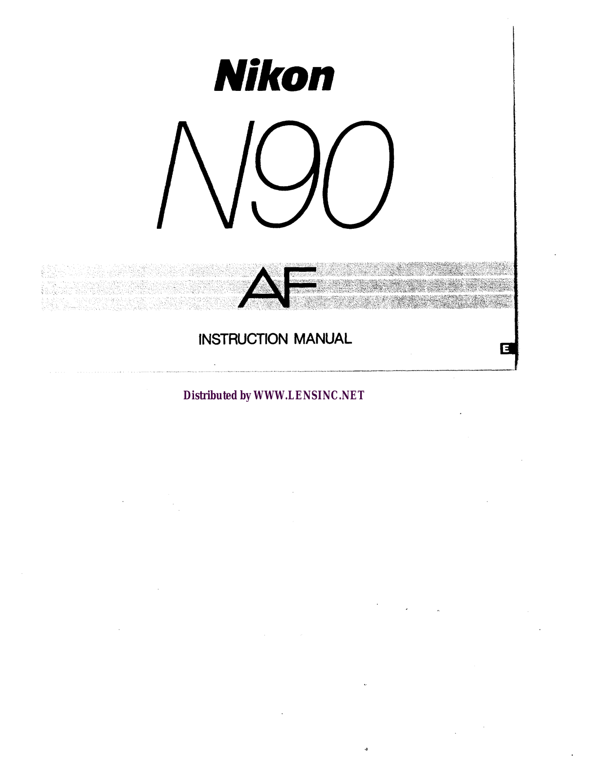 Nikon N90 AF Operating Instructions