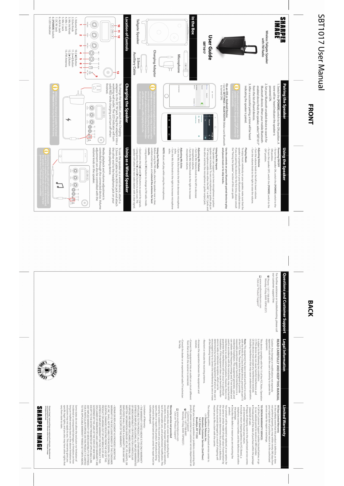 ShenZhen SBT1017 Users manual